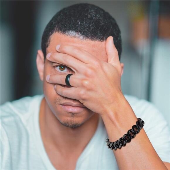 SANNYRA 18k Real Gold Plated Curb Cuban Chain Bracelet Stainless Steel Link - Picture 10 of 14